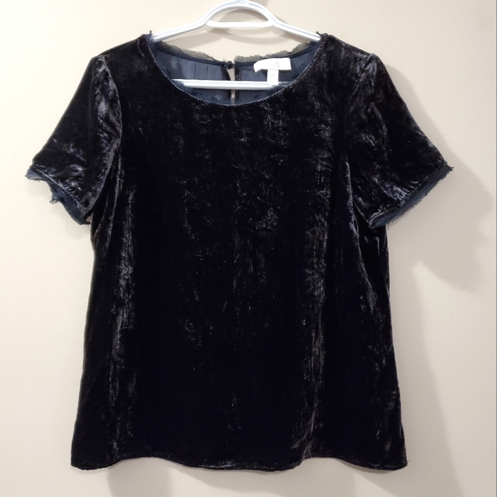 The White Company - Silk Blend Velvet Blouse - Size 8